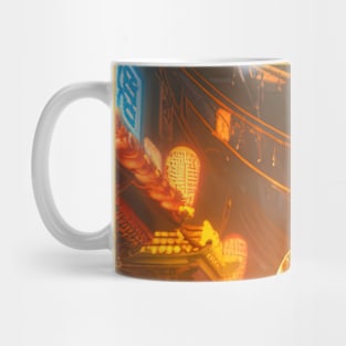 A man muscla with gold hair dragon horns angry expressions Chiness Mug